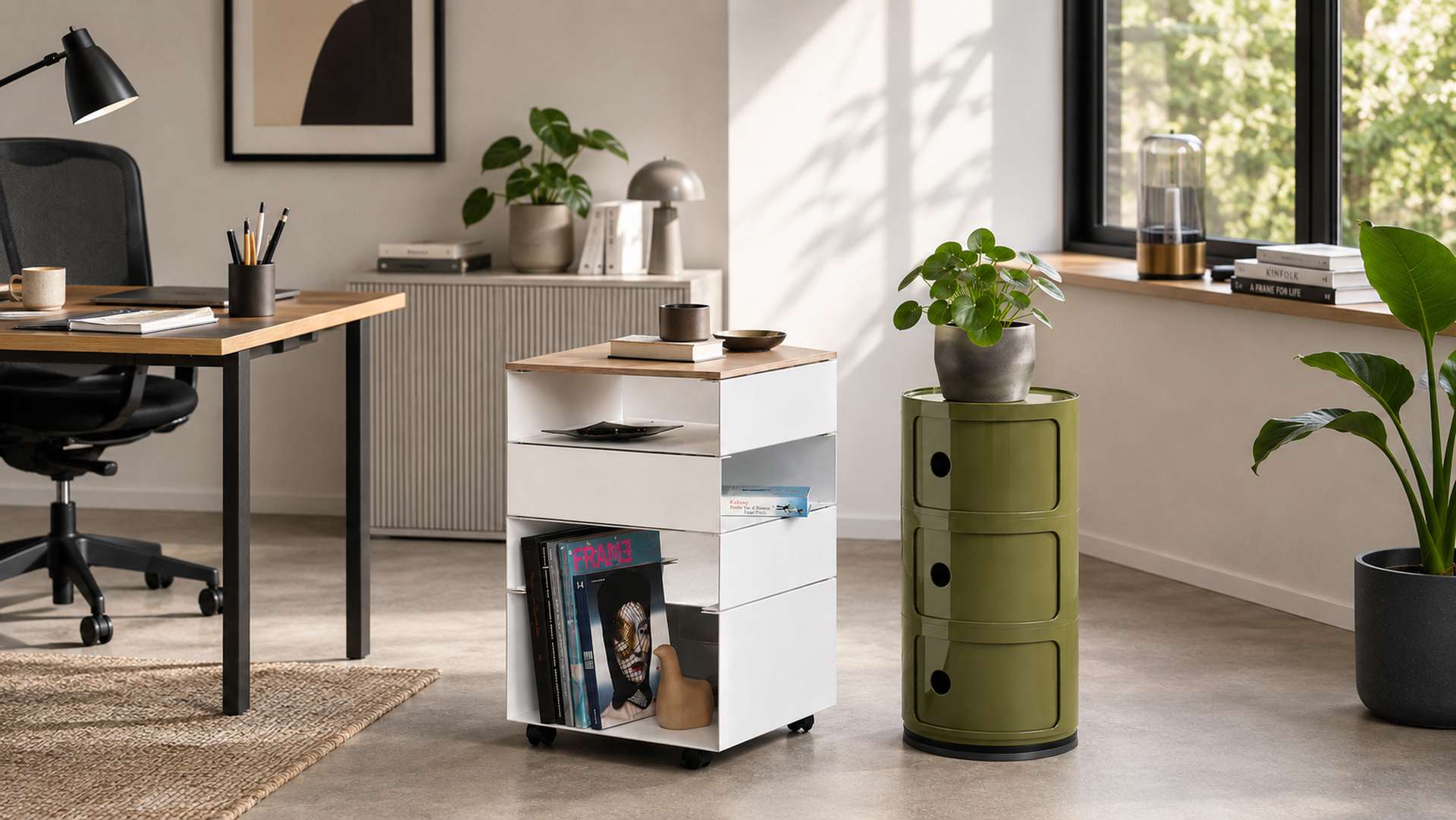 Design Bürocontainer entdecken Design Bürocontainer mit Schubladen, Fächern oder Rollen für den Arbeitsplatz