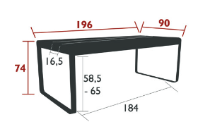 fermob bellevie tisch 196x90 cm maße