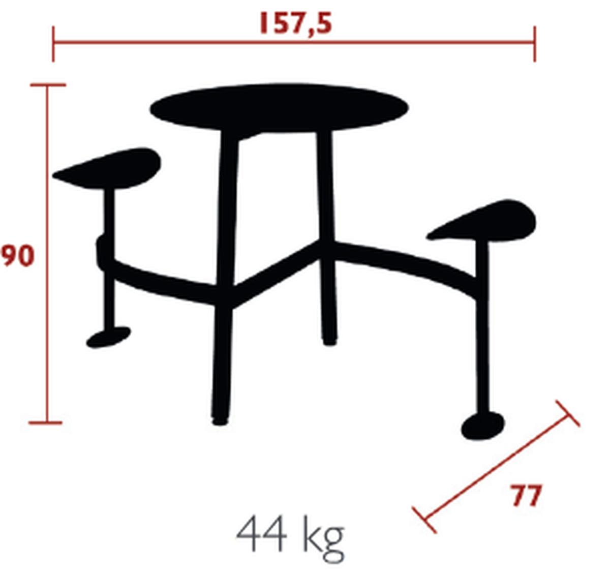 fermob bolder outdoor office 2 sitzer masse