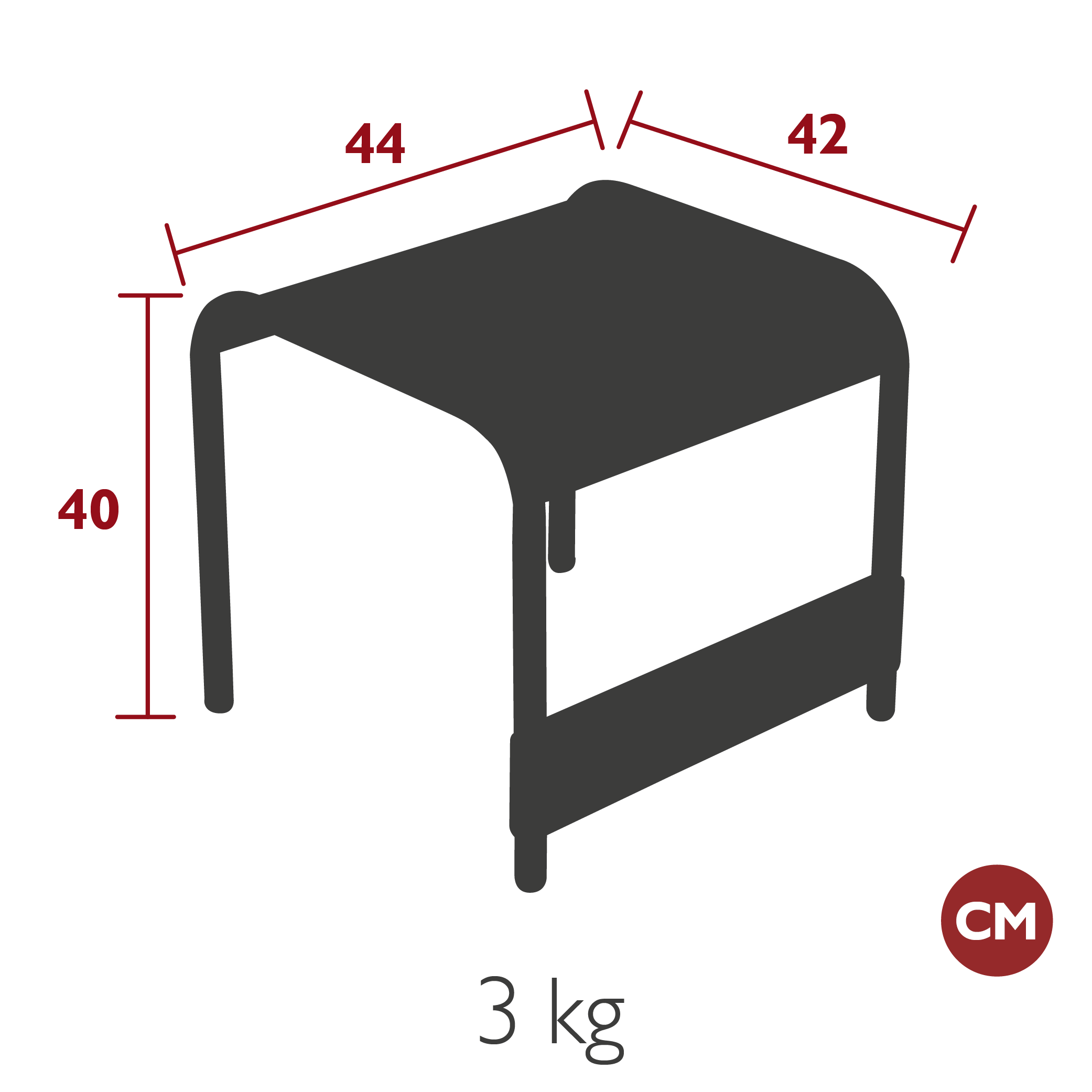 fermob luxembourg kleiner tisch / fussablage maße