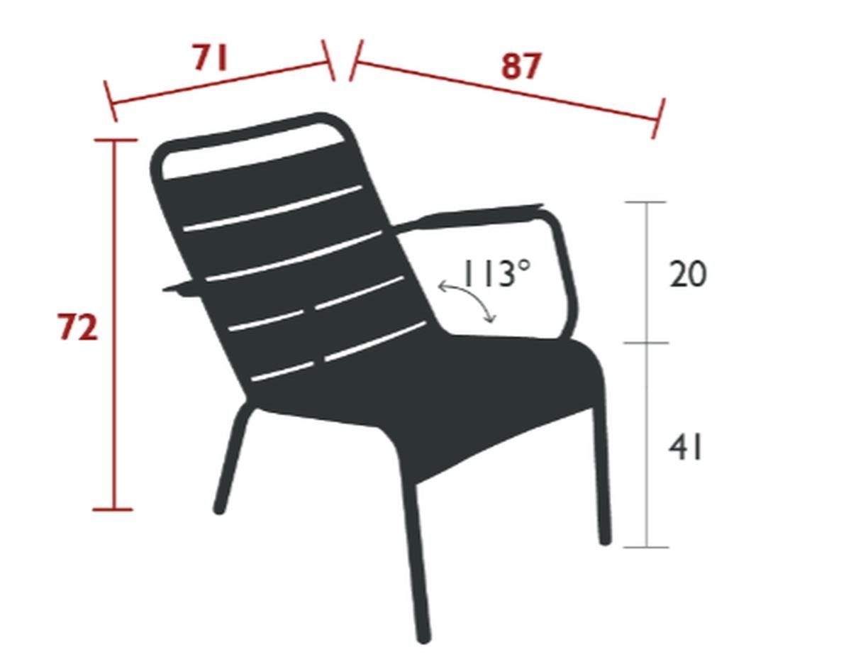 fermob luxembourg tiefer sessel maße