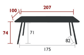 fermob luxembourg tisch 207 x 100 cm maße