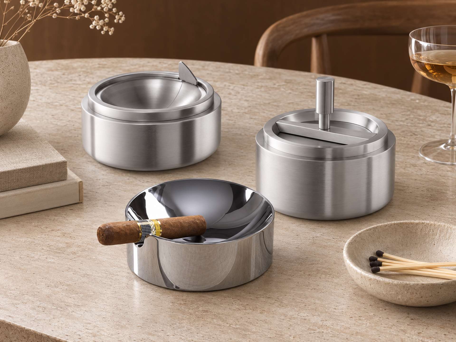 Aschenbecher entdecken Design-Aschenbecher als funktionales Accessoire für Bar und Außenbereich