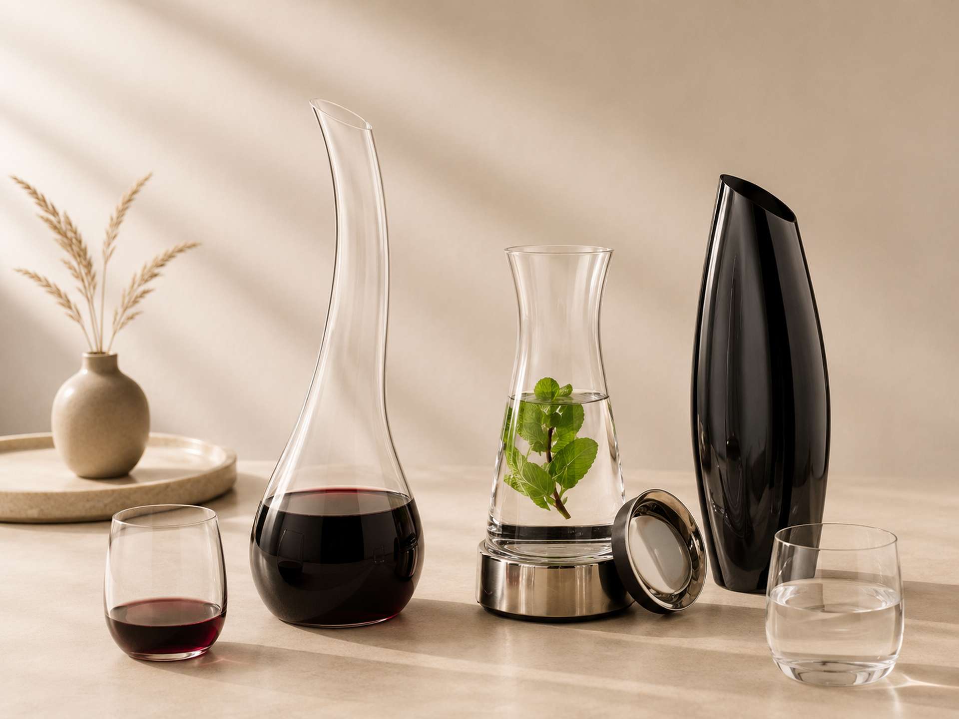 Karaffen und Dekanter entdecken Stilvolle Karaffen und Dekanter zum Servieren von Wein und weiteren Getränken