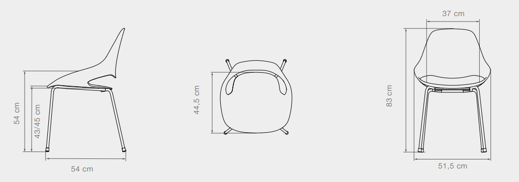 houe aluminium-stuhl falk ohne armlehne maße
