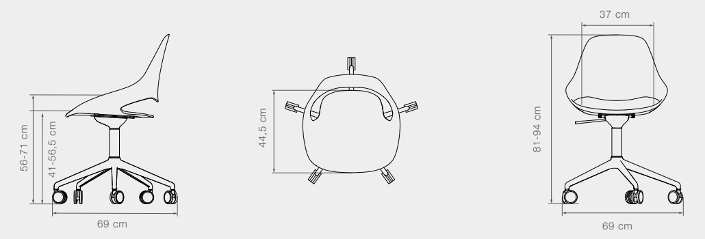 houe buerostuhl falk aluminium ohne armlehne