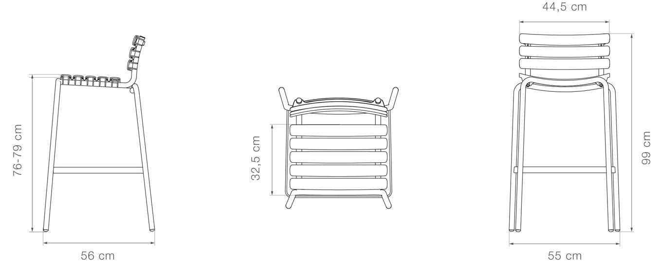 houe reclips barstuhl maße