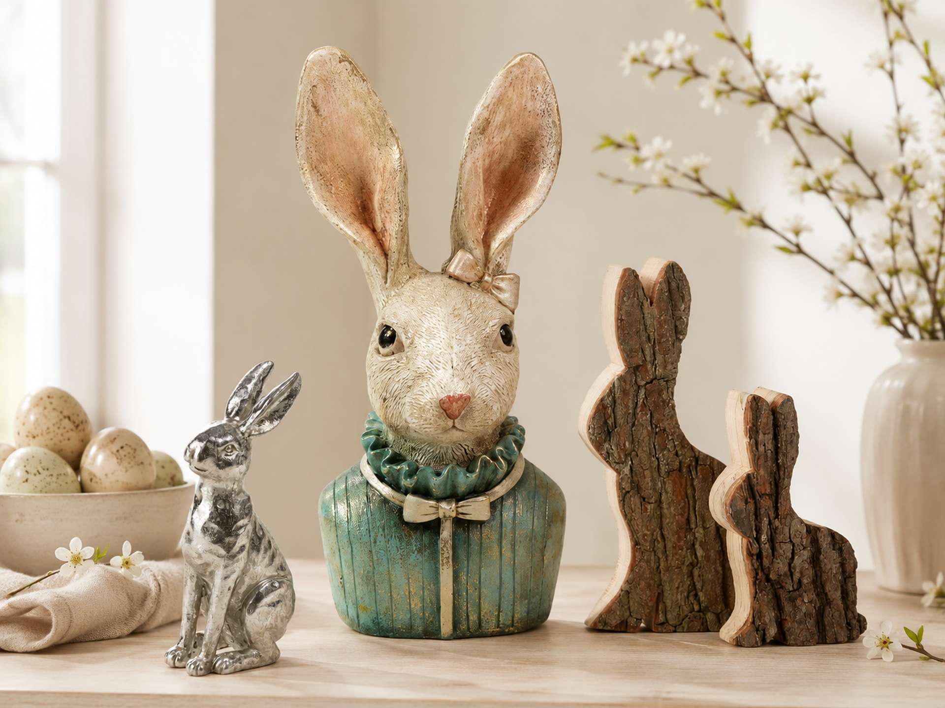 Hasenfiguren entdecken Dekorative Hasenfiguren für eine stilvolle Osterdekoration