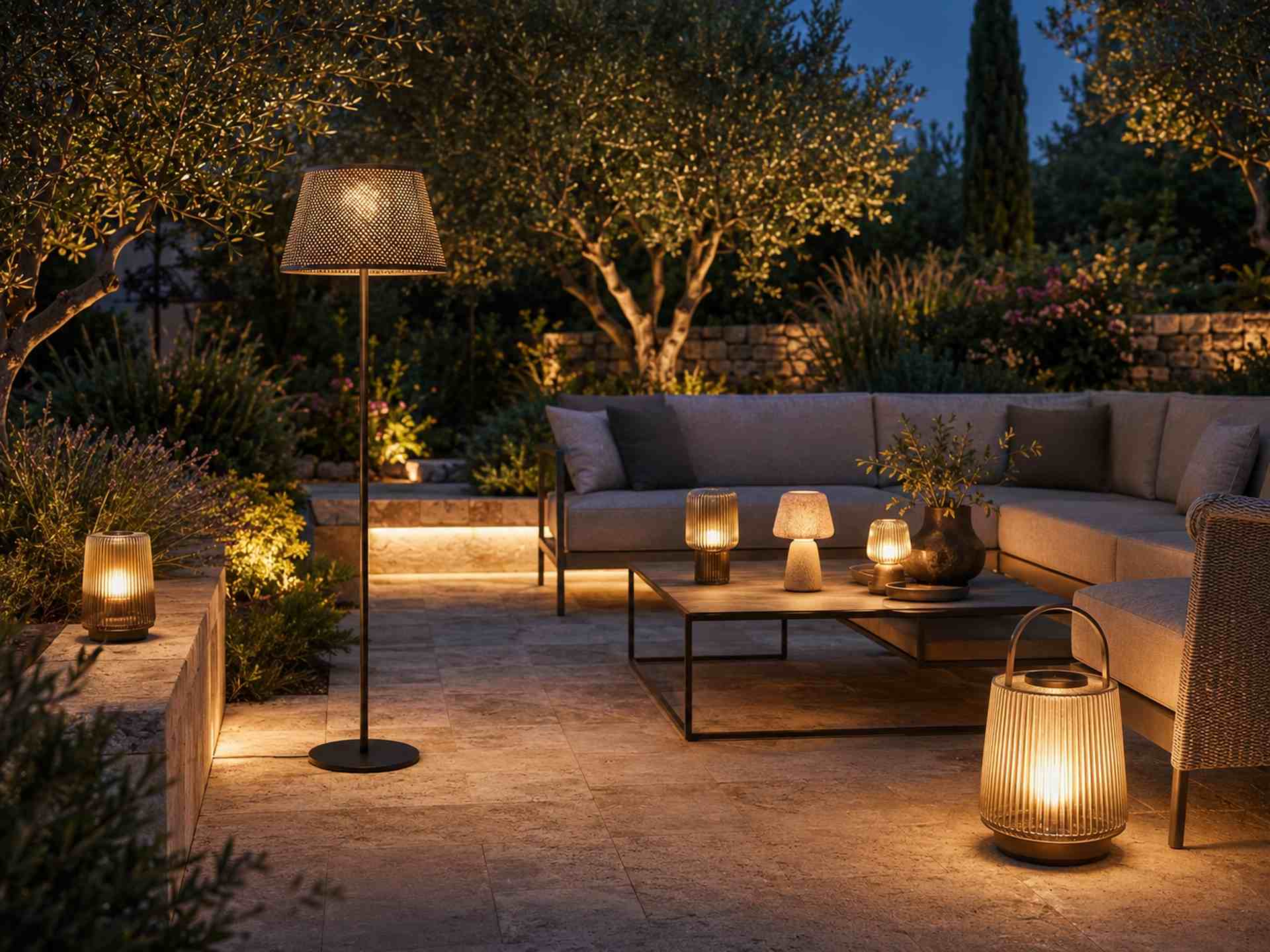 Outdoorleuchten entdecken Outdoorleuchten auf einer stimmungsvoll beleuchteten Terrasse