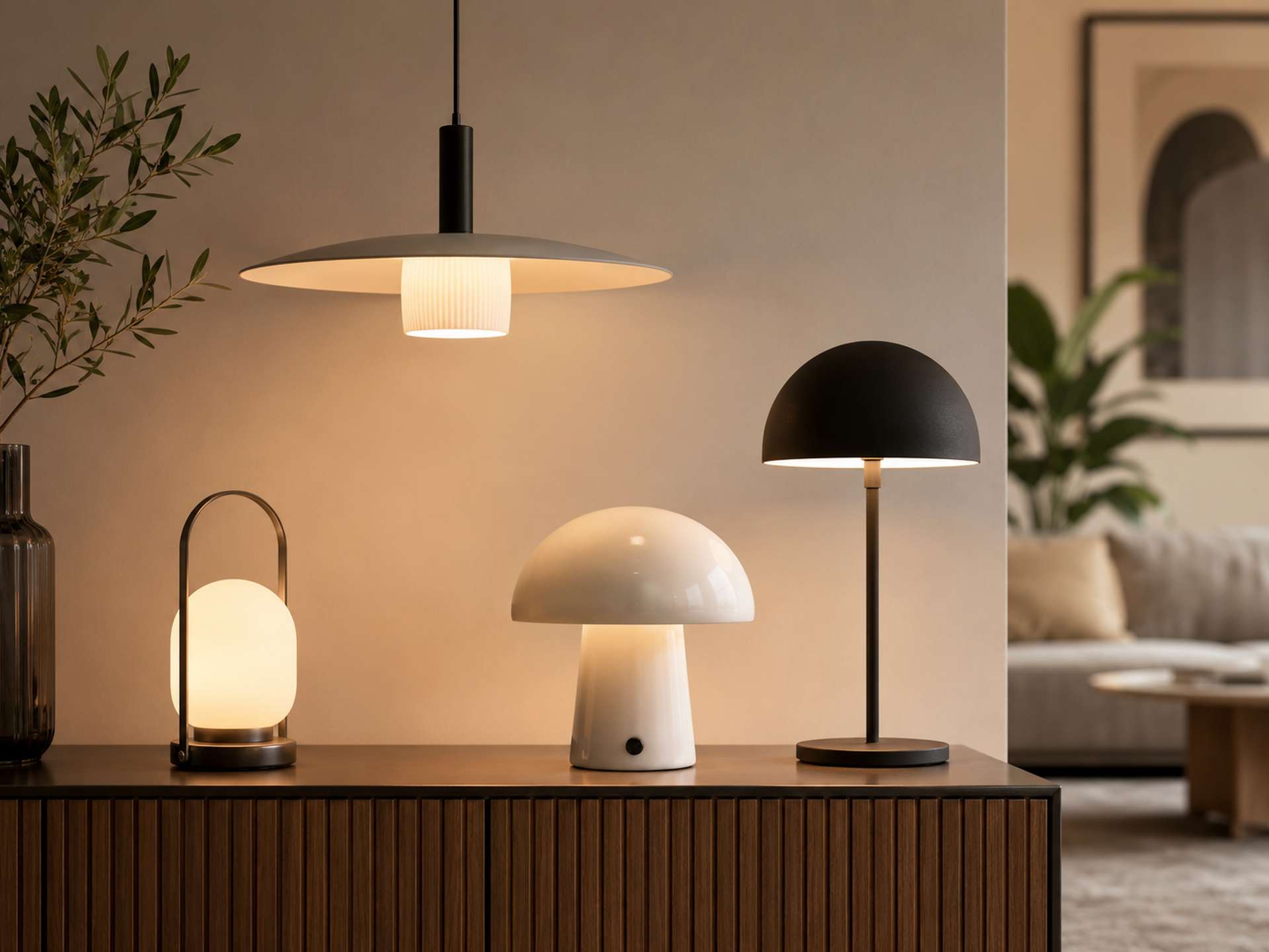 Designer Leuchten & Lampen entdecken Moderne Leuchten in einem stilvollen Wohnraum