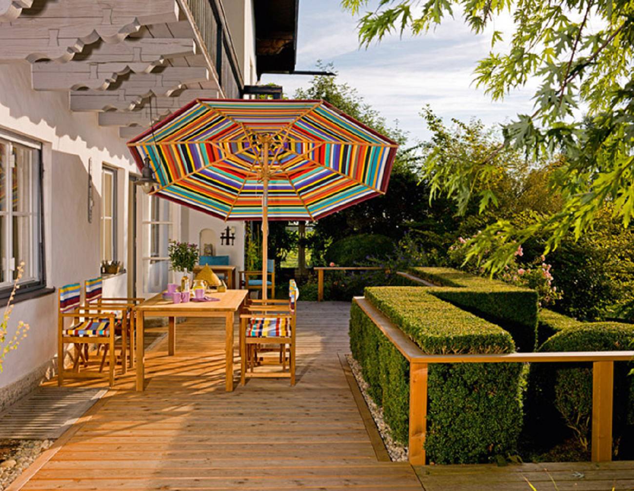 weishäupl sonnenschirm klassiker 300 cm multicolor mit knickmechanismus