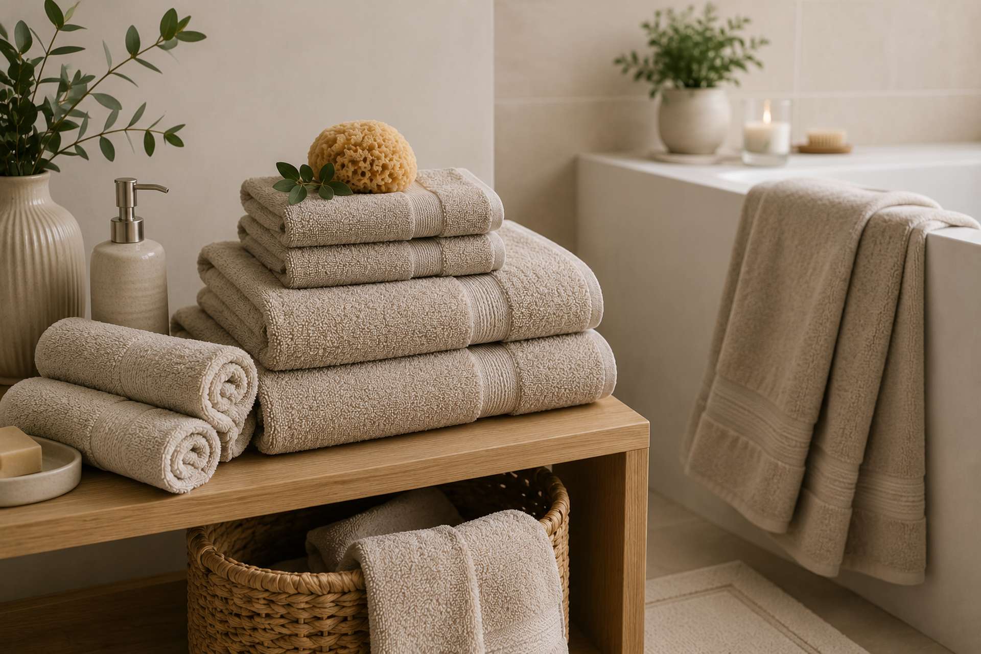 Badezimmertextilien entdecken Hochwertige Badezimmertextilien in einem stilvollen Badambiente