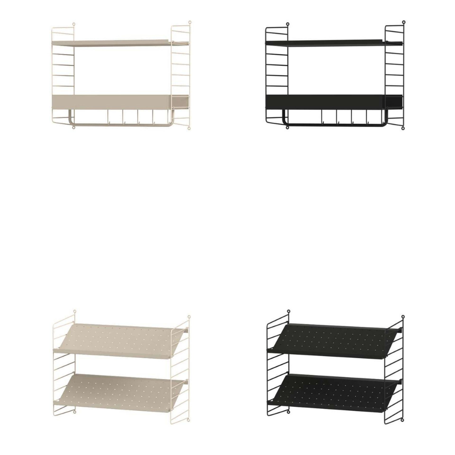 Kleine Garderobe Wandaufhängung Schwarz