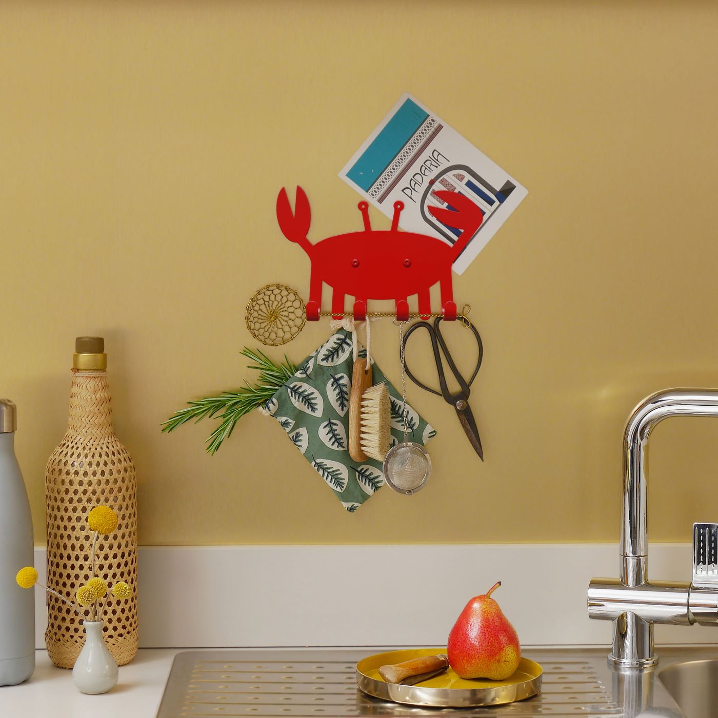 Wandhaken Kleine Krabbe rot Wandhaken Kleine Krabbe rot