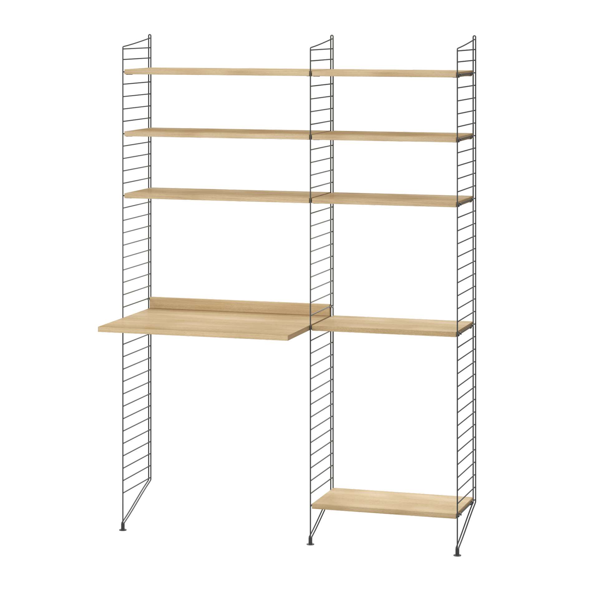 Funktionales Standregal mit Schreibtisch Dunkelgrau Eiche Funktionales Standregal mit Schreibtisch Dunkelgrau Eiche