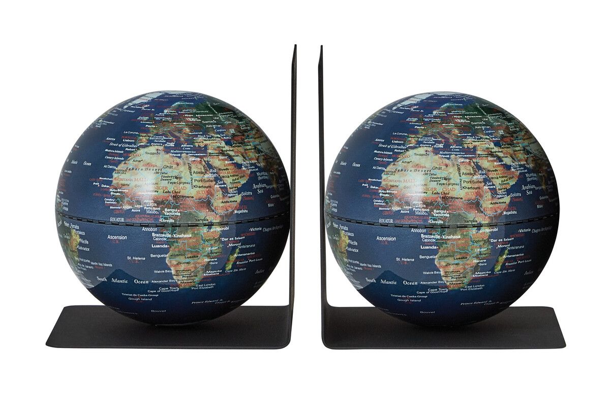 Buchstützen-Set „BookGlobe“ mit 2 magnetischen Globen grün/blau Buchstützen-Set „BookGlobe“ mit 2 magnetischen Globen grün/blau