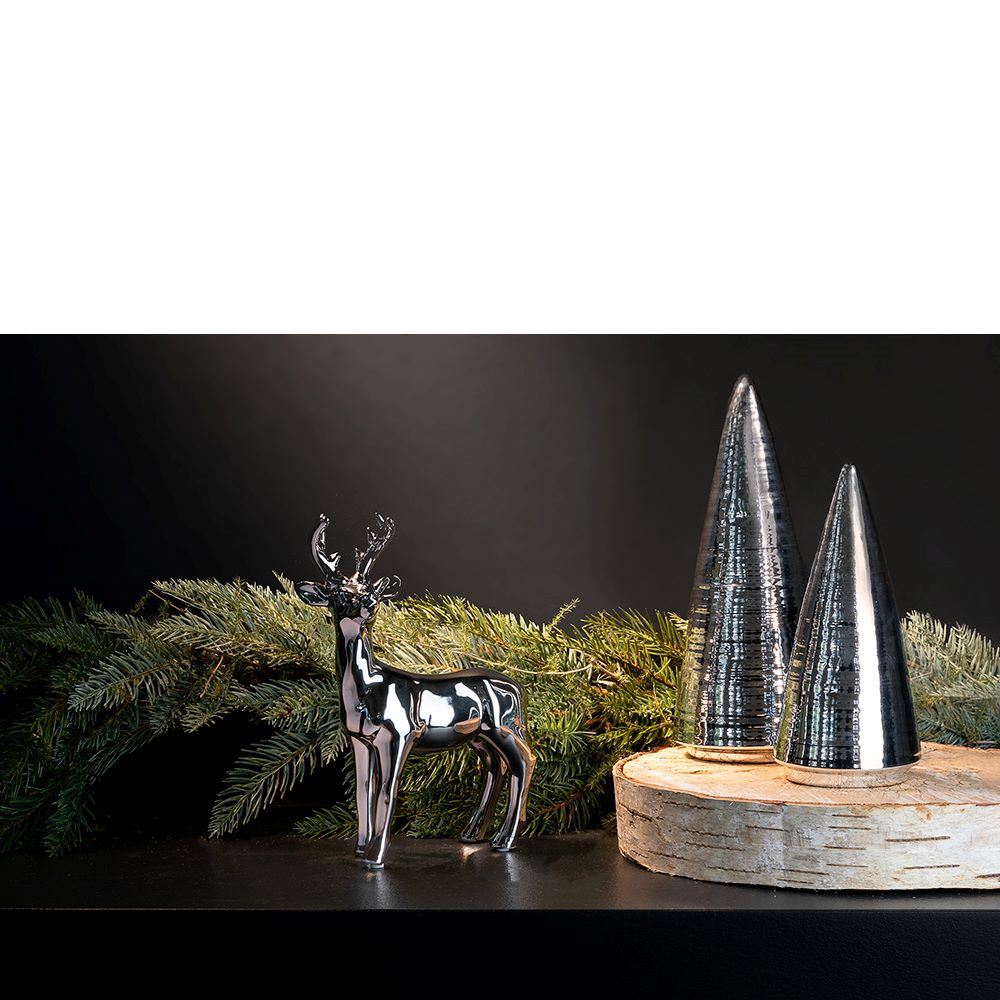 Reni silberner Deko Hirsch 21 cm Reni silberner Deko Hirsch 21 cm