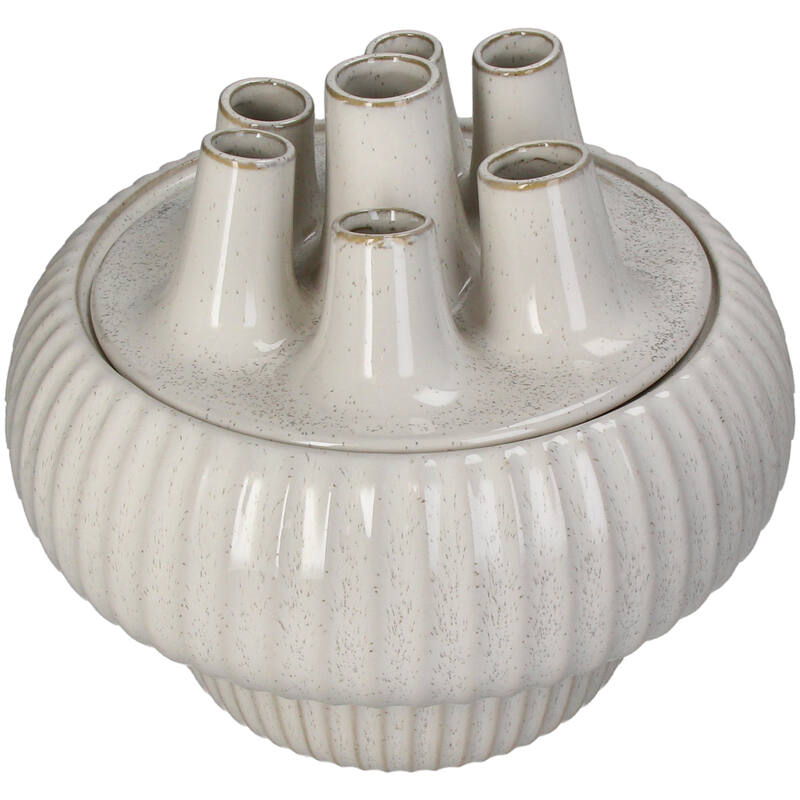 Vase Stoneware weiß 29x29x25.5cm Vase Stoneware weiß 29x29x25.5cm