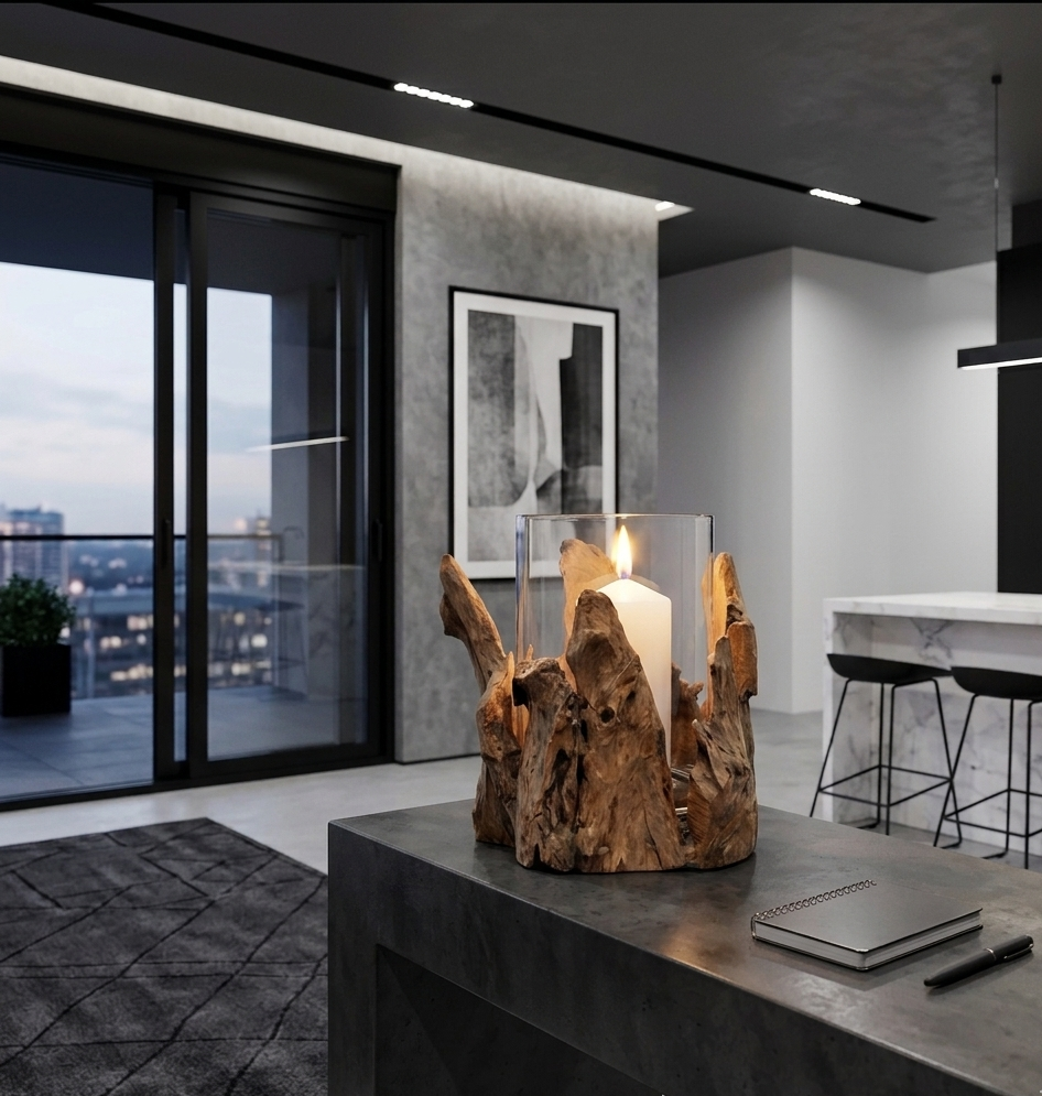 Windlicht Teak Flores 40 cm Windlicht Teak Flores 40 cm