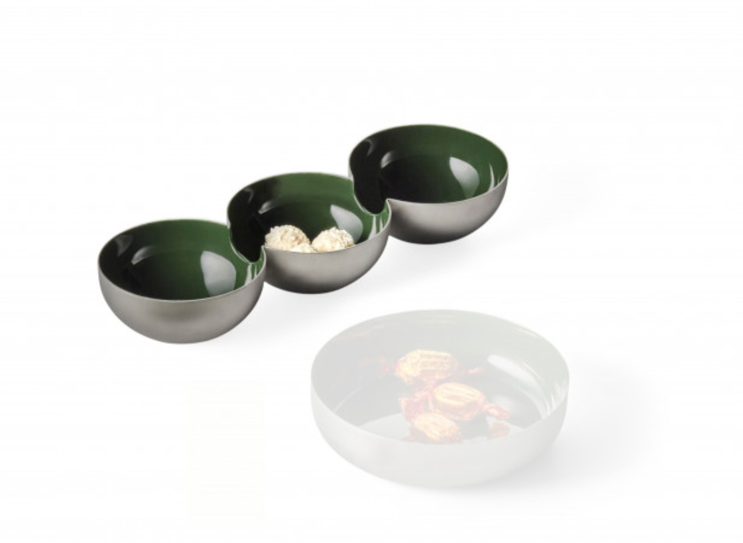 BIEL Collection - stilvolles Schalentrio in dunkelgrün
