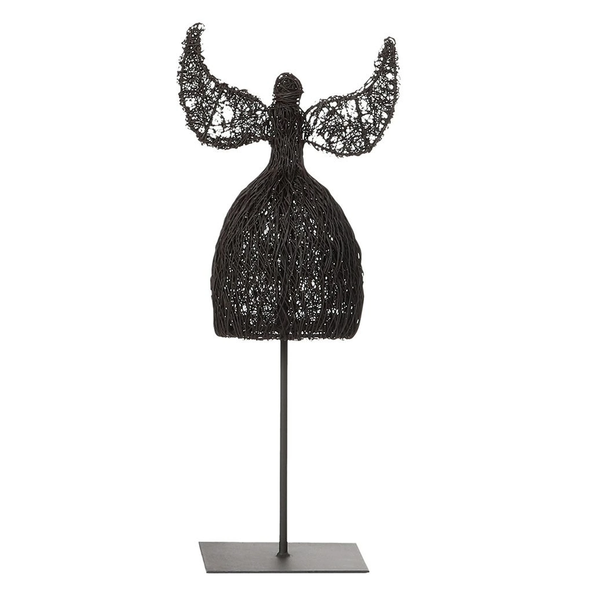 Metall Engel auf Fuß LAURENT Schwarz Höhe 50 cm