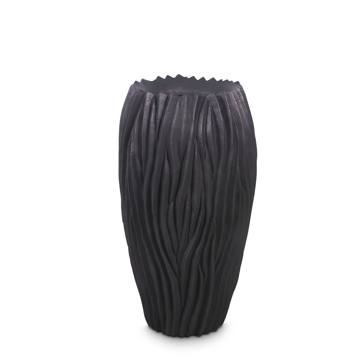 River Bodenvase wellenförmige Struktur Ø 38 cm, Höhe 70 cm schwarz River Bodenvase wellenförmige Struktur Ø 38 cm, Höhe 70 cm schwarz