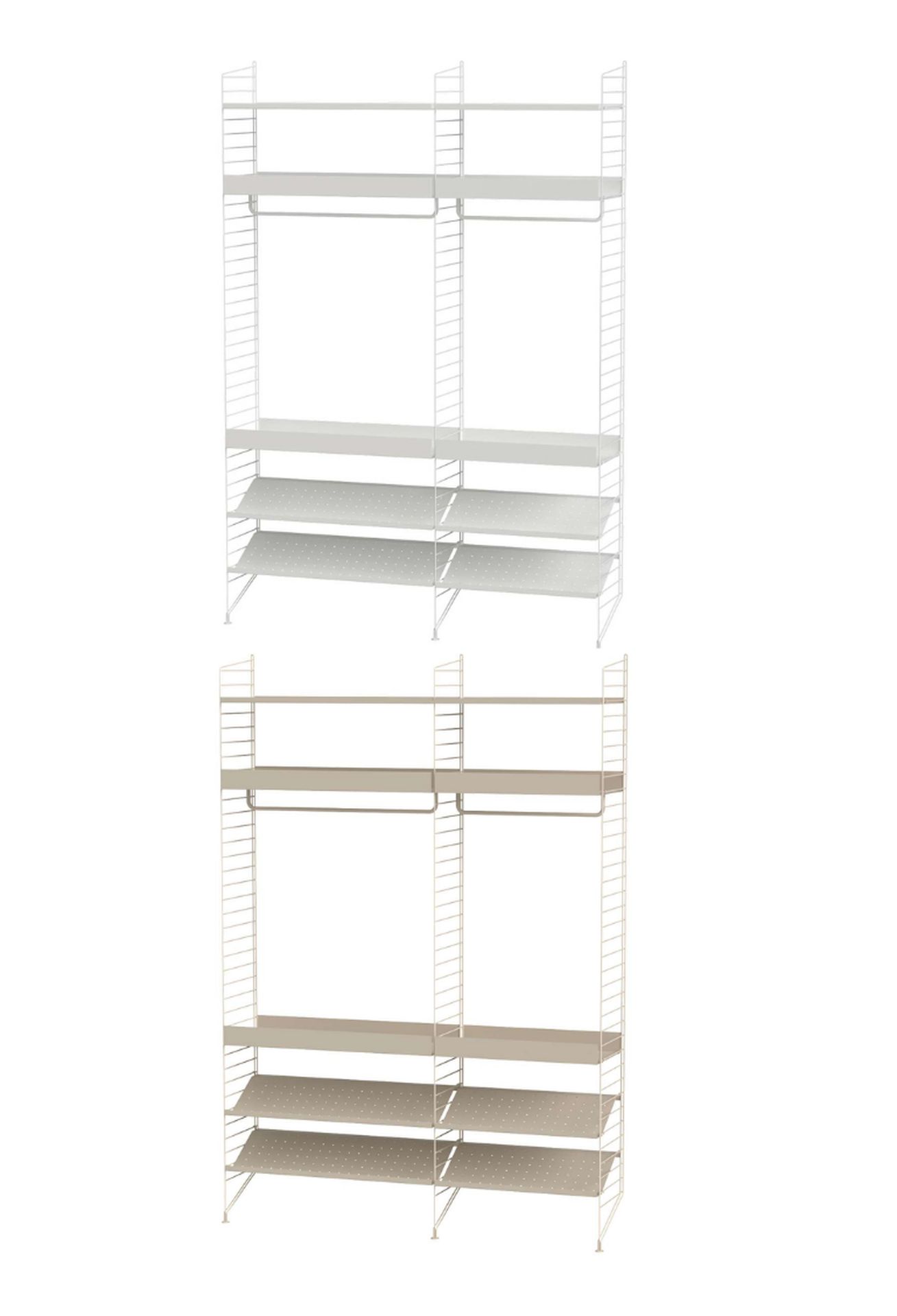 Regalwand mit Schuhregal und Kleiderstange Schwarz