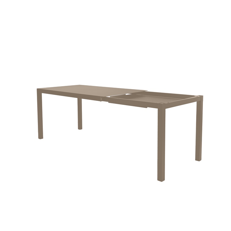 Aria Auszugstisch 140/200 × 80 cm – Aluminium pulverbeschichtet mit Einlegeplatte taupe Aria Auszugstisch 140/200 × 80 cm – Aluminium pulverbeschichtet mit Einlegeplatte taupe