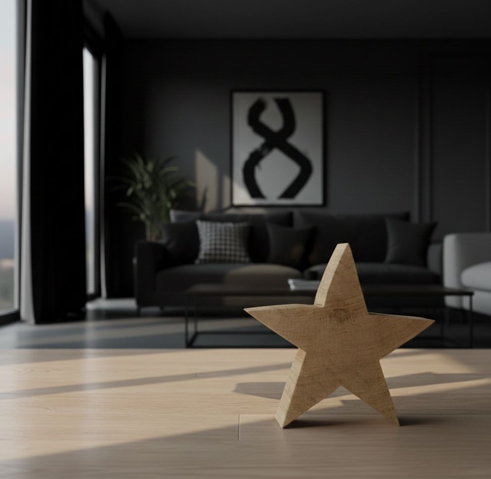 Holz-Stern Marius Pappelholz, 25 cm