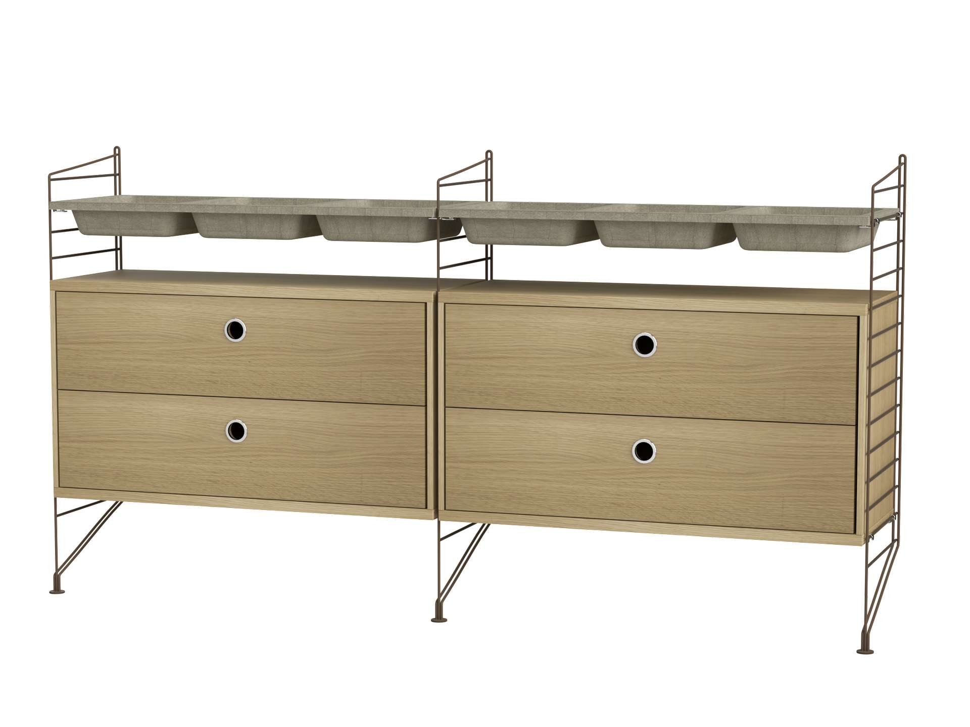 Sideboard mit Schubladen und Aufbewahrungseinsätzen Eiche/Braun
