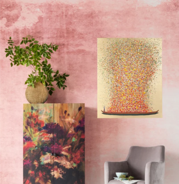 Touched Flower Boat 100 x 80 Gold Rot Touched Flower Boat 100 x 80 Gold Rot