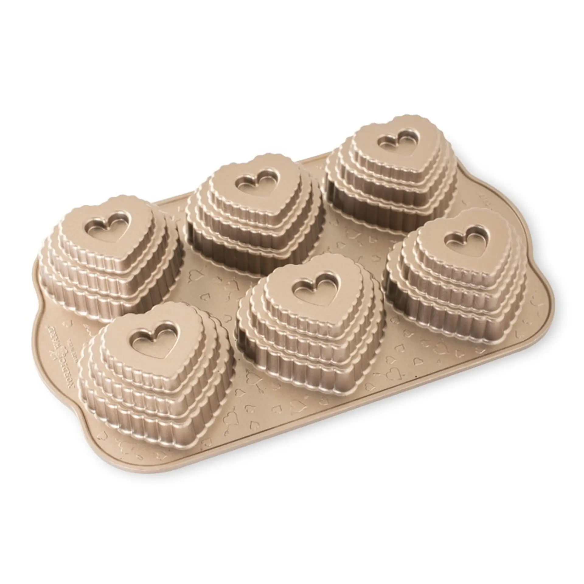 Mini Backform Tiered Heart Cakelet Pan - Herzform 6-fach