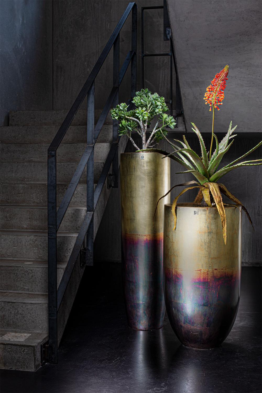 Pandora elegante Bodenvase Ø 50 cm, Höhe 90 cm gold leaf