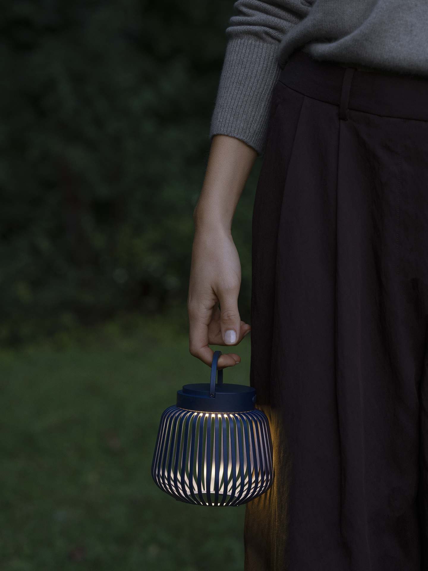 Kleine tragbare LED-Lampe LITO XS Höhe: 12 cm Granite Gray