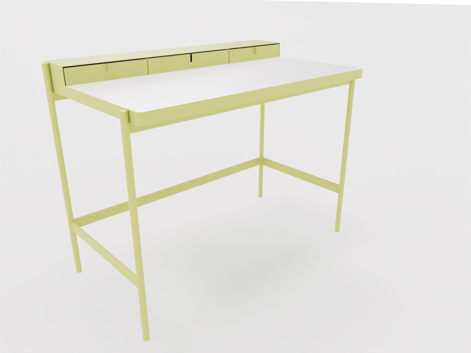 PS 20 Sekretär/Schminktisch Grünbeige (RAL 1000) Laminat Weiß