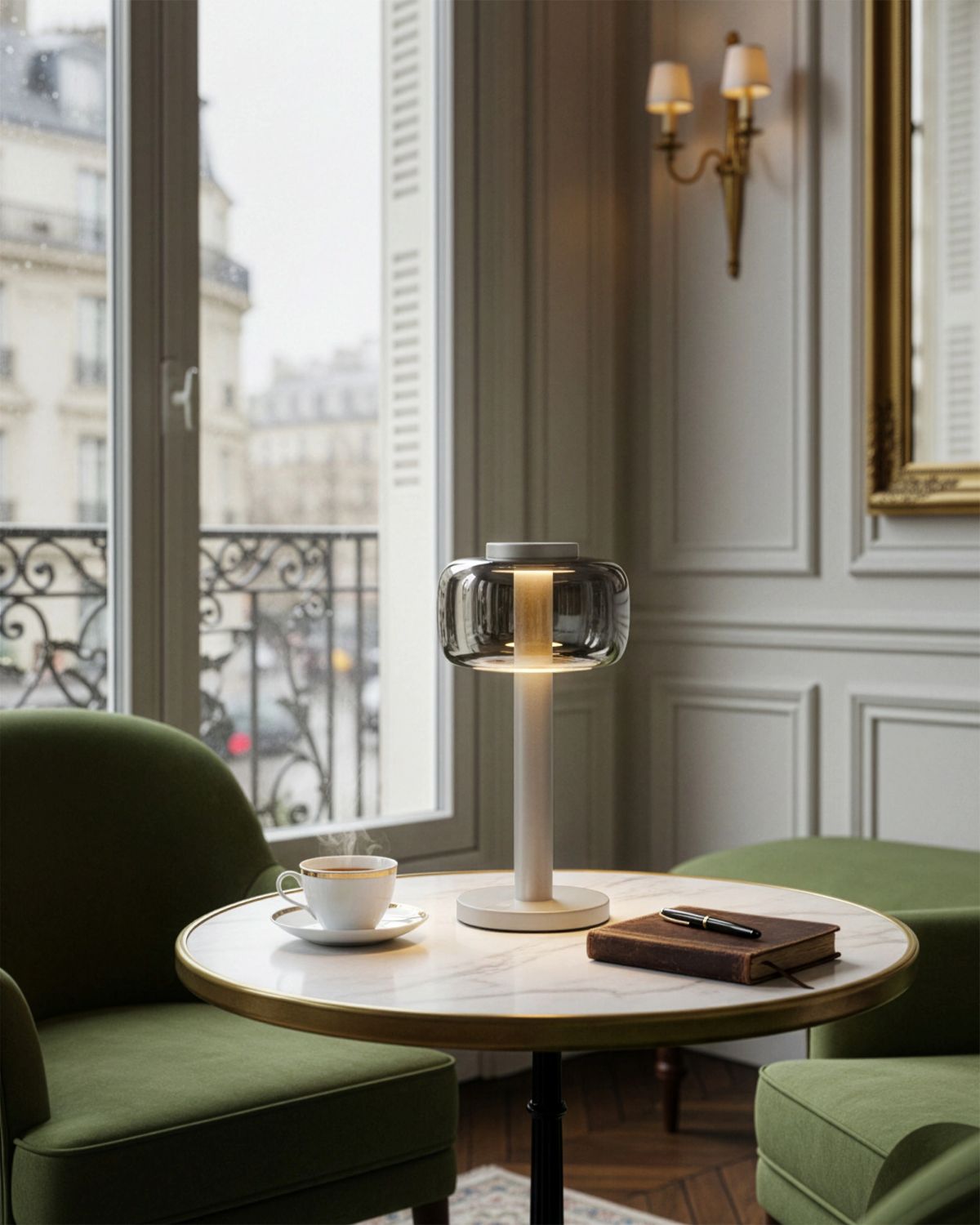 ODEON LED-Akku-Tischleuchte – Warmweiß, Dimmbar Gold