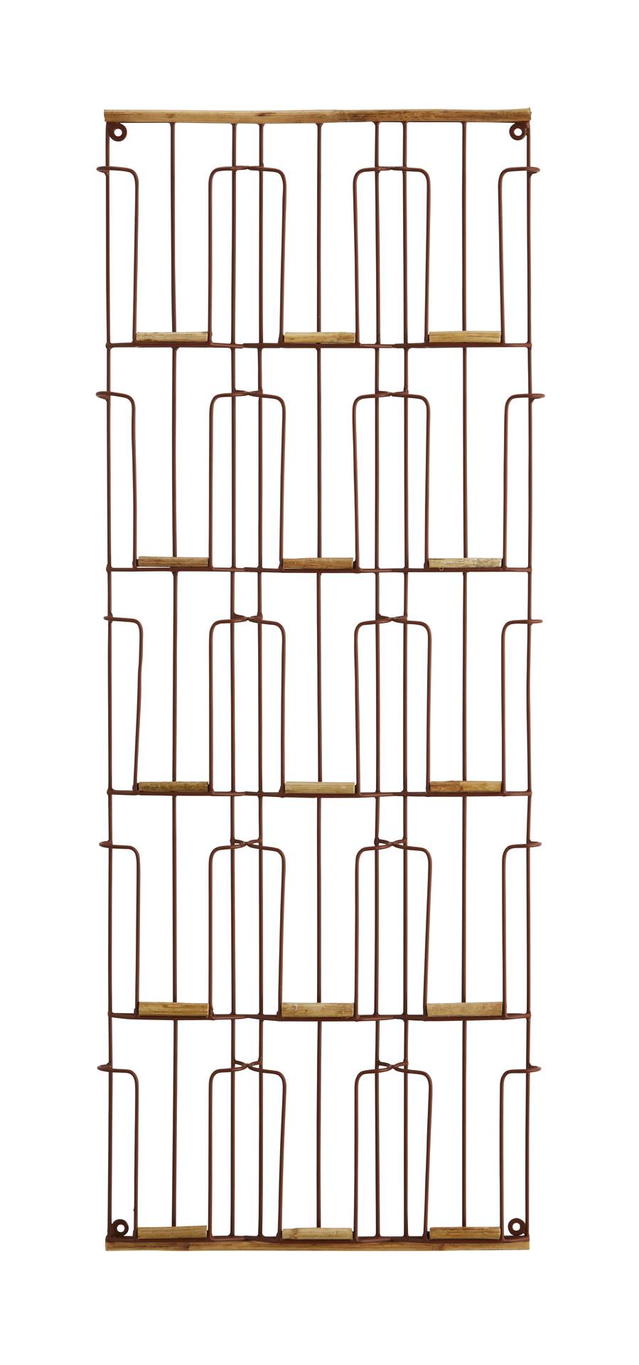 Kartenhalter Wandregal Eisen/Bambus H. 93 cm B. 35 cm T.3 cm Rost Kartenhalter Wandregal Eisen/Bambus H. 93 cm B. 35 cm T.3 cm Rost