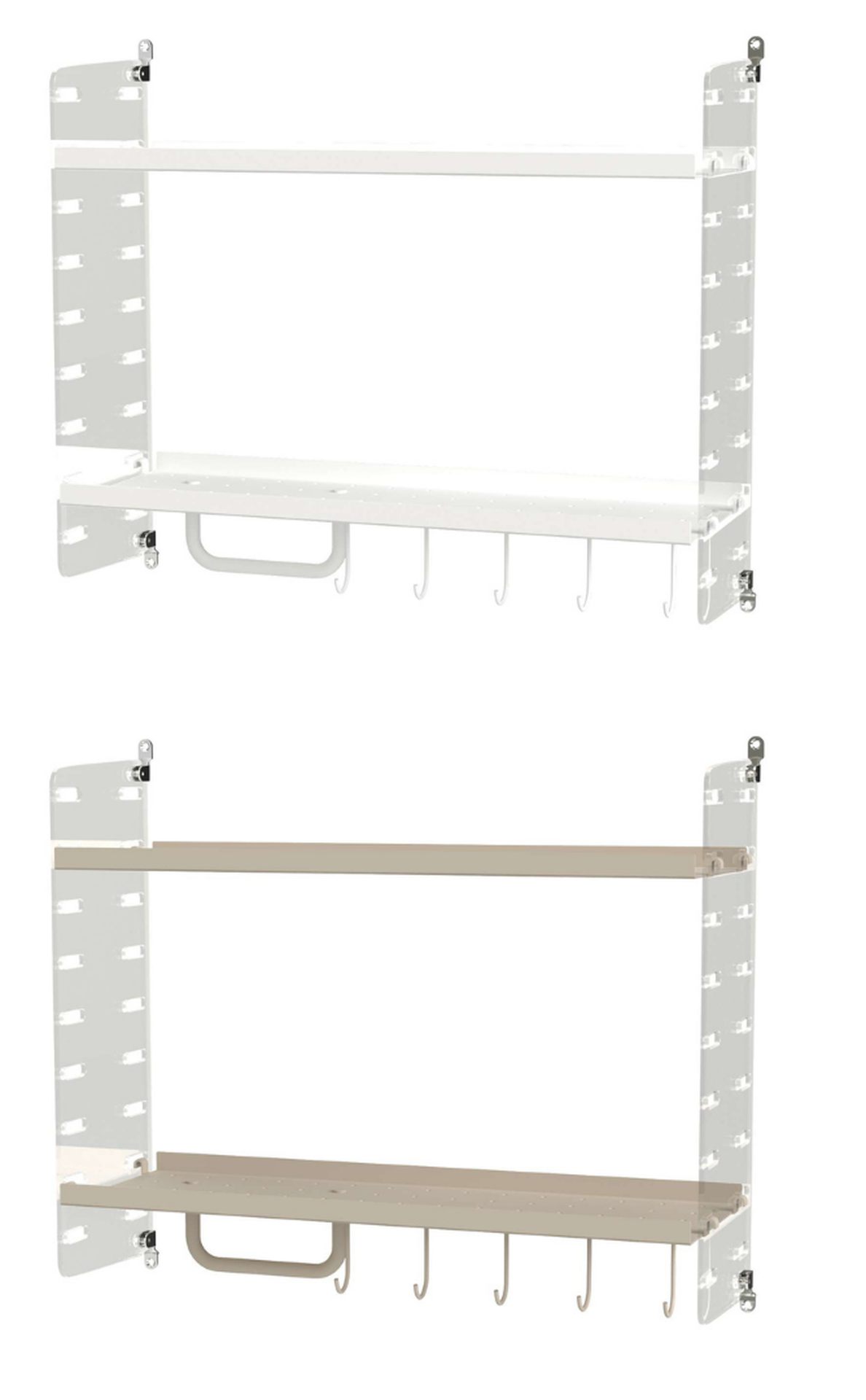 Plexiglas Regal mit zwei Metallböden und Zubehör Plexiglas Regal mit zwei Metallböden und Zubehör