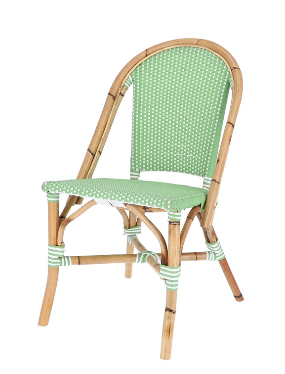 OUI Stuhl aus Rattan mit Kunststoffgeflecht mint-weiß OUI Stuhl aus Rattan mit Kunststoffgeflecht mint-weiß