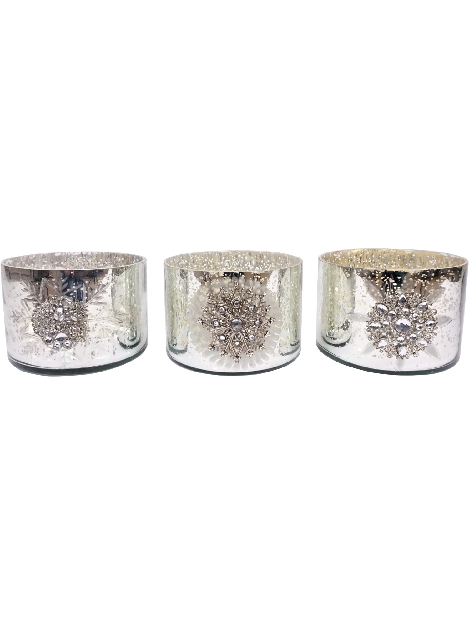 Windlicht aus Bauernsilber Eis Kristall – Winterliches Dekolicht 14 cm hoch