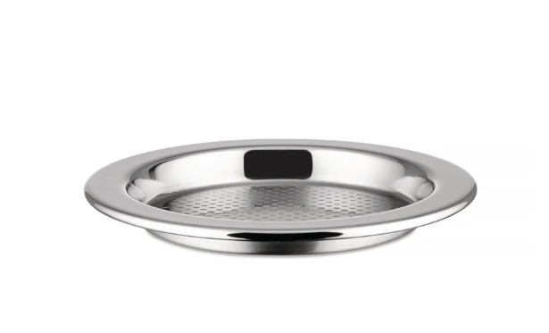 Flaschenuntersetzer Edelstahl Ø 15 cm – 2-teilig, mattiert mit poliertem Rand