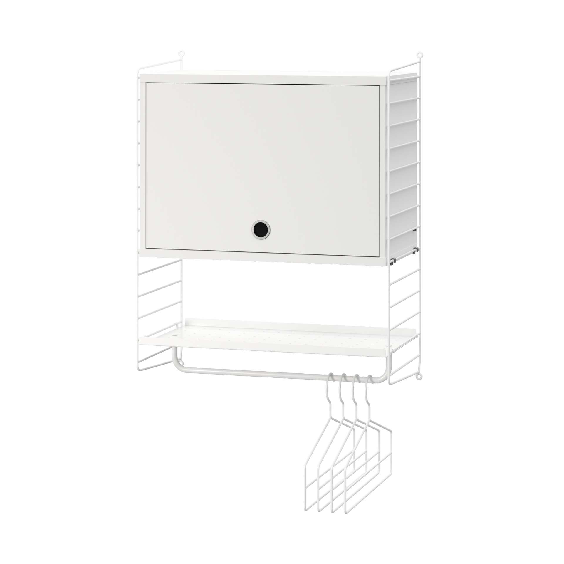 Hängeschrank mit Garderobenstange Weiß Weiß Hängeschrank mit Garderobenstange Weiß Weiß
