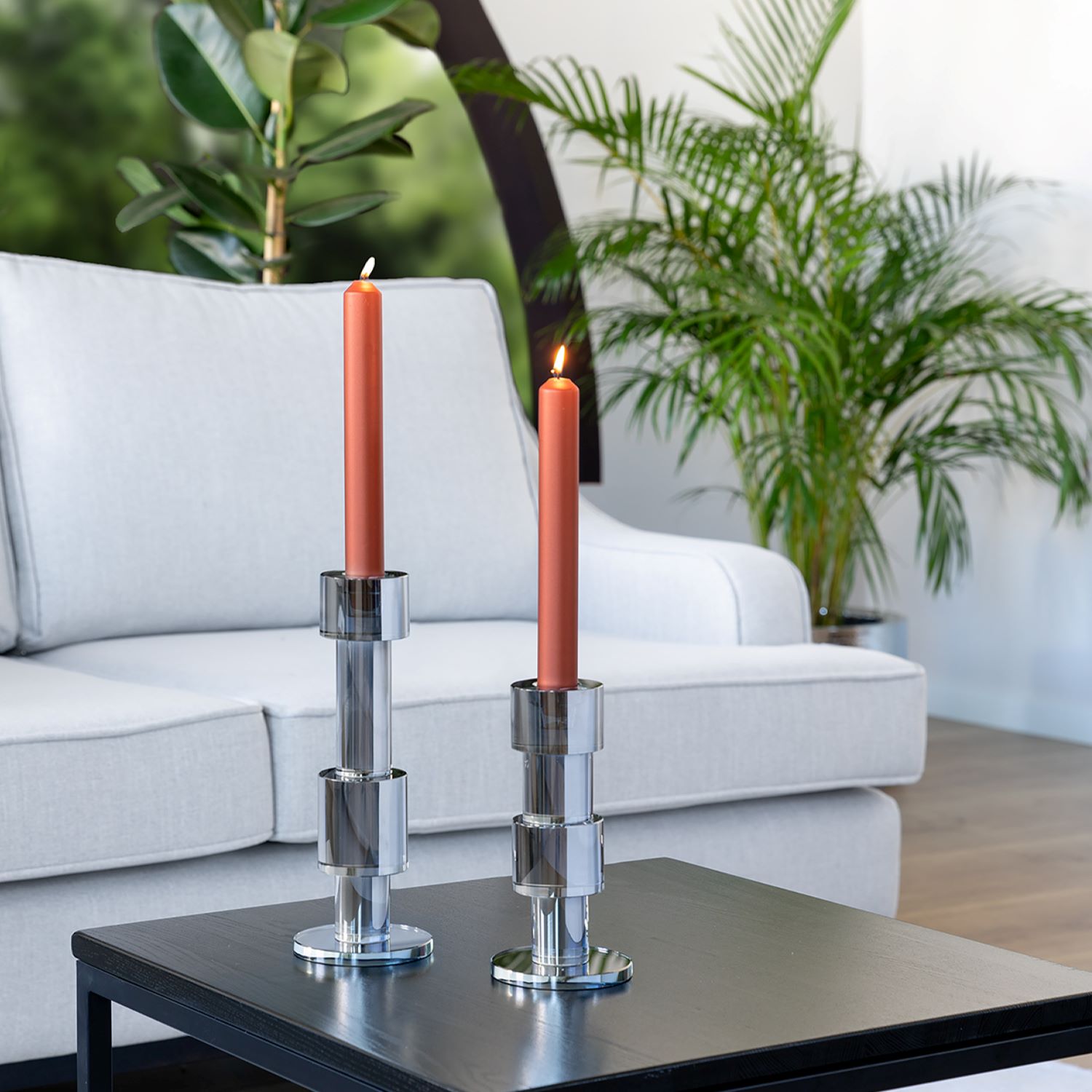 BODI Kerzenständer aus Kristallglas - grau BODI Kerzenständer aus Kristallglas - grau