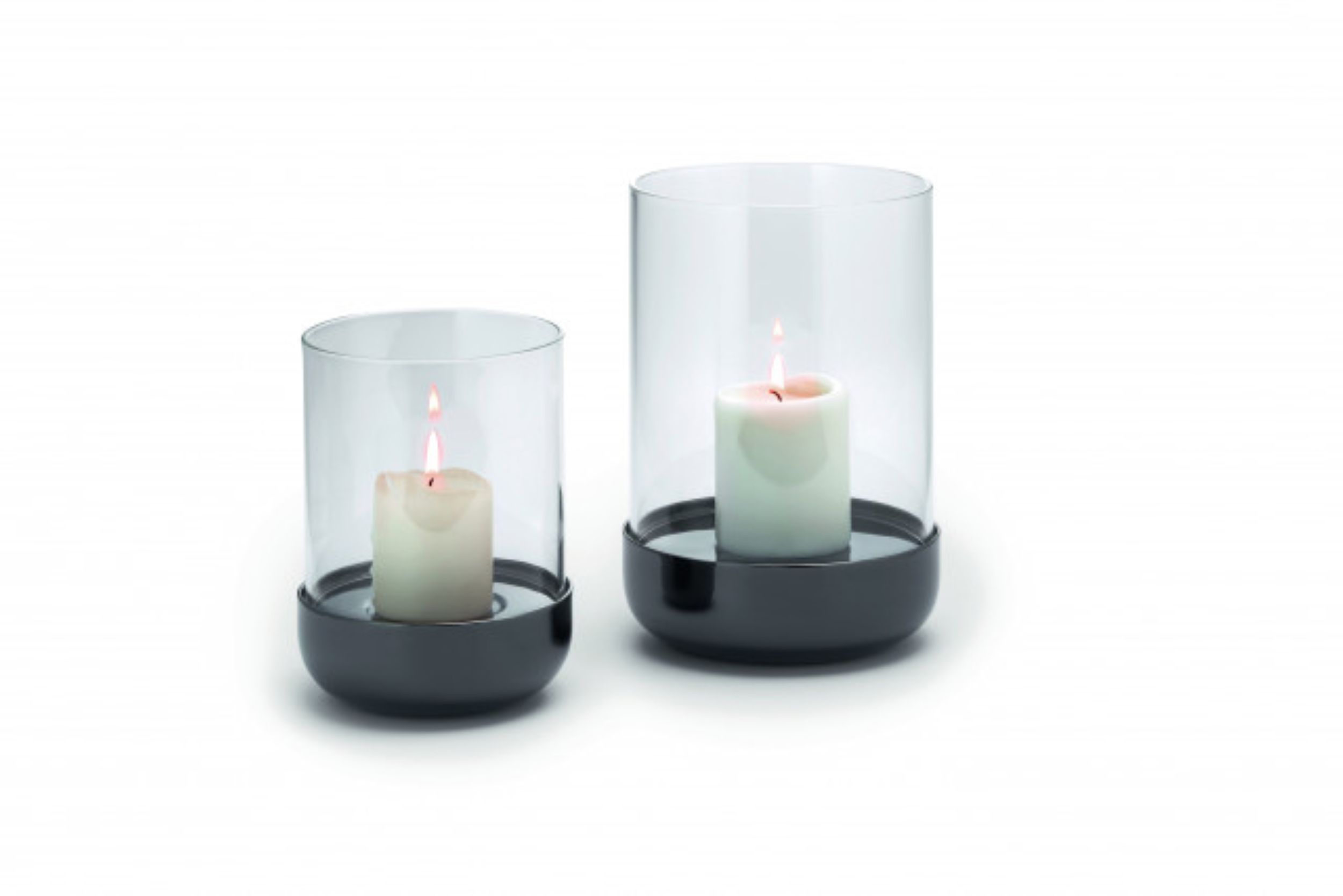 SALLY Windlicht - mit titanbeschichtetem Sockel 15 cm SALLY Windlicht - mit titanbeschichtetem Sockel 20 cm