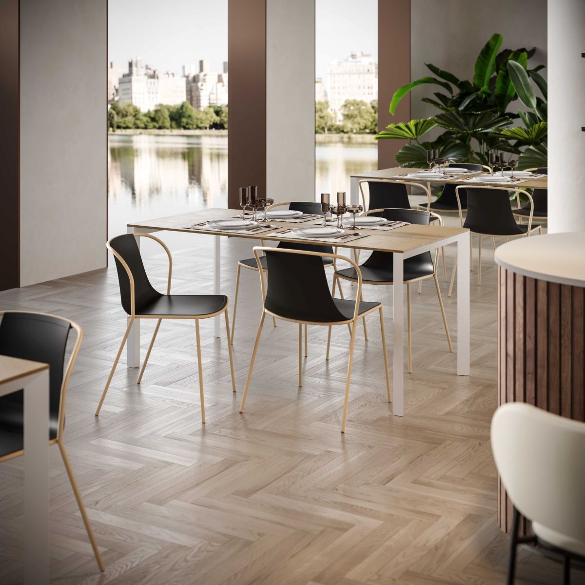 Profilo Konferenztisch 80x160 cm Compactop- Platte Schwarz