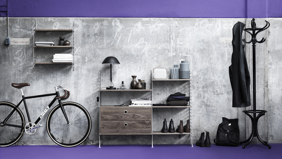 String System Hängeschrank mit Schubladen Walnuss natur 78/42/30