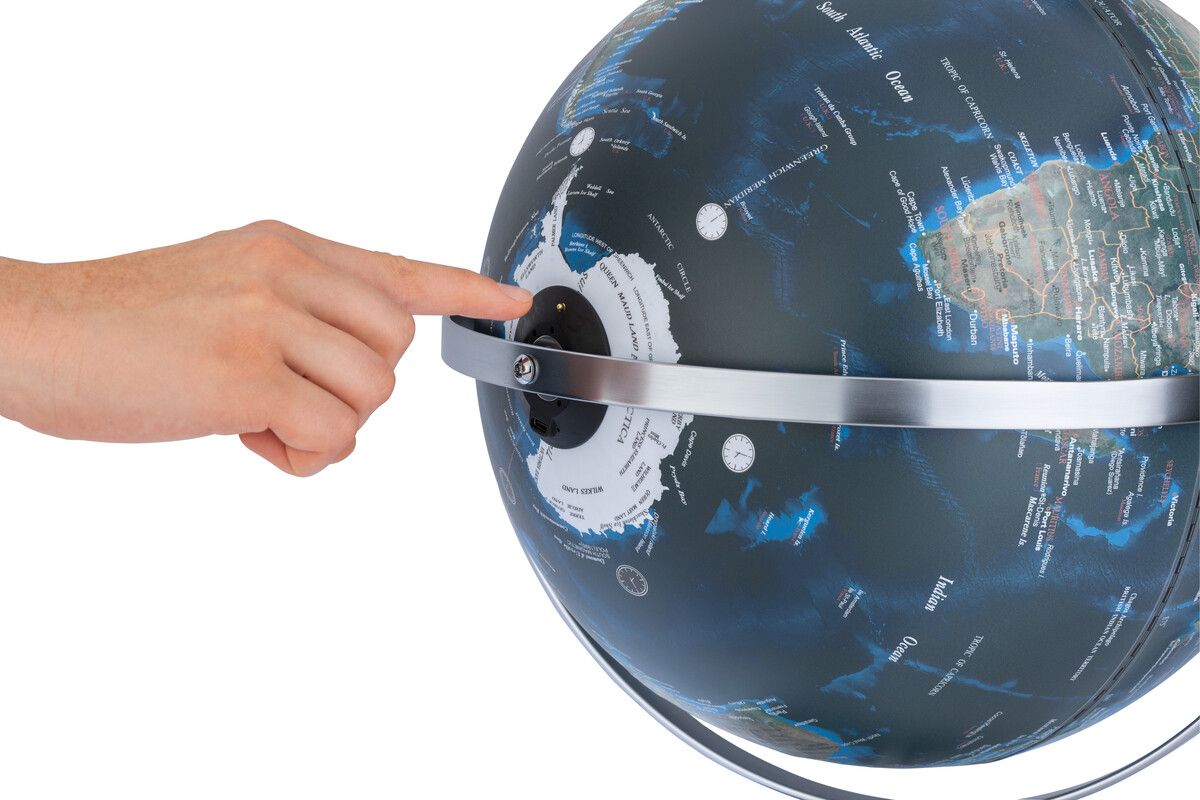 LED-Leuchtglobus 30 cm „ Juri City Light Flex“ – Dimmbar, drehbar & kabellos grün/blau