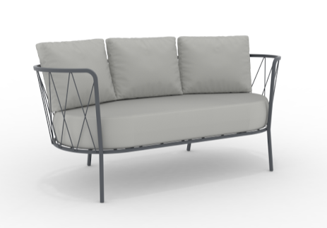 Daisy bequmes 2-Sitzer Loungesofa Outdoor dunkelgrau, grau-weiß Daisy bequmes 2-Sitzer Loungesofa Outdoor dunkelgrau, grau-weiß