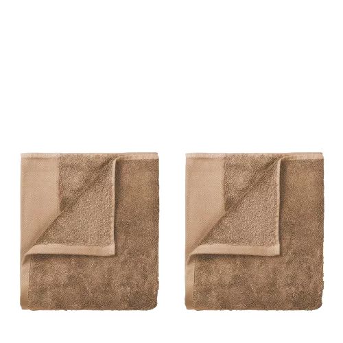 RIVA Gästehandtücher 4er Set 30 x 30 cm – Baumwolle Tan