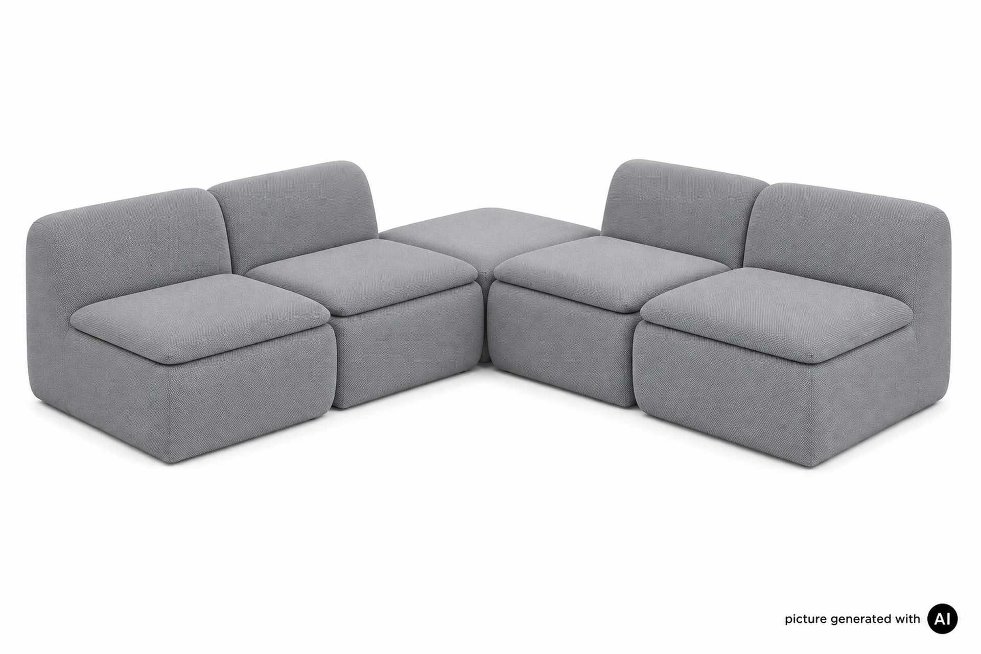 GROVA Outdoor Lounge 4-Sitzer Kombination mit Hocker Zinc